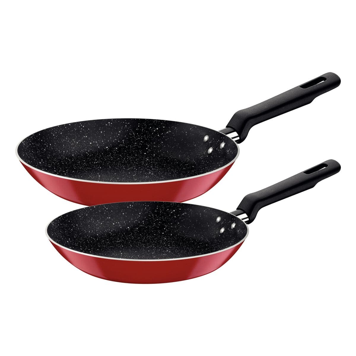 Jogo de Frigideiras Tramontina em Alumínio com Revestimento Interno de Antiaderente Starflon Max e Externo Siliconado Vermelho 02 Peças